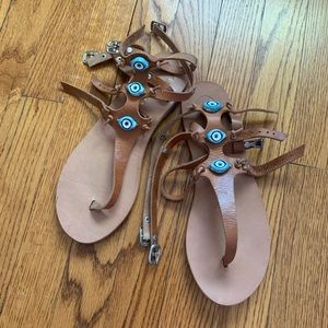 Handmade Greek gladiator leather sandals
